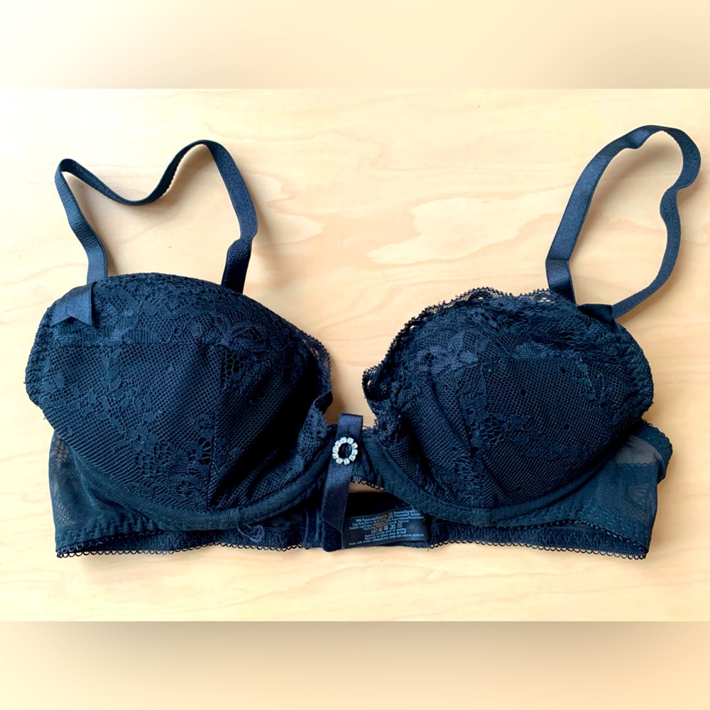 NWOT Ann Summers Black Padded Underwired Lace Bra